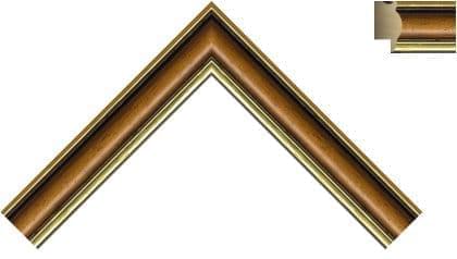 25mm Double gold line teak