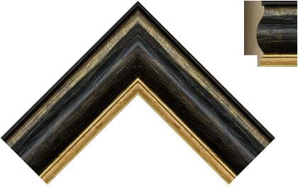 47mm Black Marble Gold Line