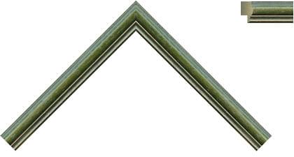 15mm Double gold line dark green