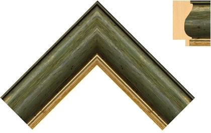 47mm Green mottled marble gold line