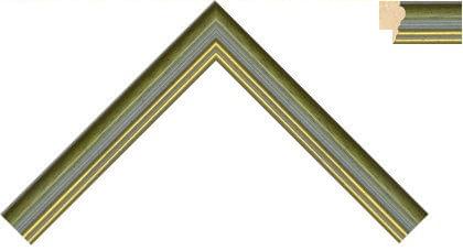 20mm Reverse green double gold line