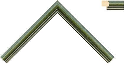 15mm Double gold line dark green