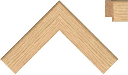 40mm Flat oak rounded back edge