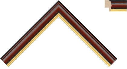 20mm Red mahogany gold line