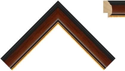 30mm Rounded mahogany black edge gold line