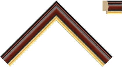 23mm Red mahogany gold line