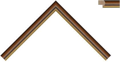 15mm Rounded teak gold lines