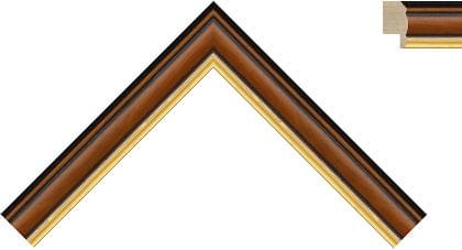 20mm Medium teak gold line