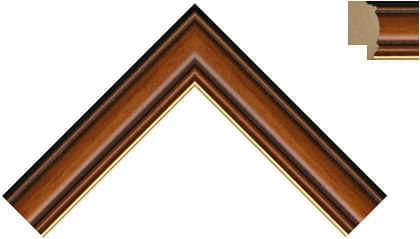 33mm Medium teak gold line
