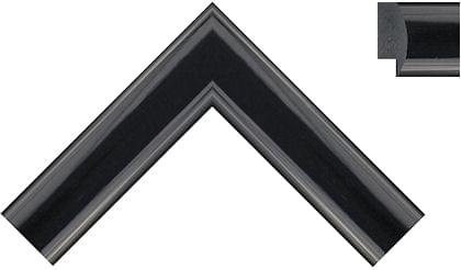 40mm Rounded high gloss solid black ( c )
