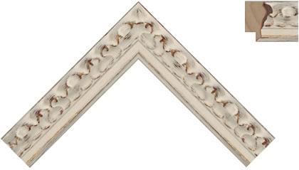 30mm Regency style white wash with gold burnish ( Hr )