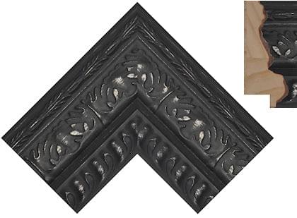 80mm Georgian black and silver burnish