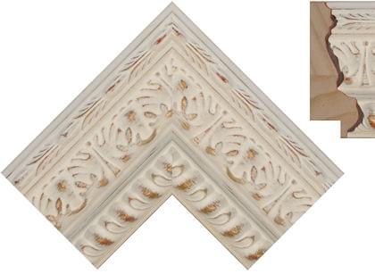 80mm Georgian style white wash with gold burnish