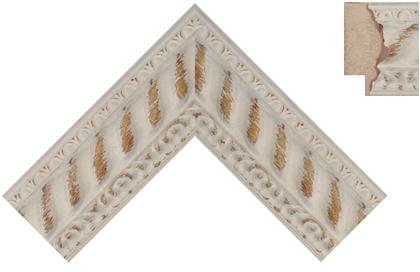 50mm Baroque style white wash rope with gold burnish ( Hr )