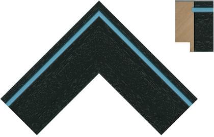 50mm Painted grain black with azure indented backline