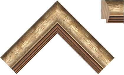 40mm Rounded italian pale cracked gold leaf with black back edge
