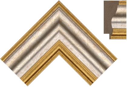 67mm Crackled antique gold with central silver band ( c )