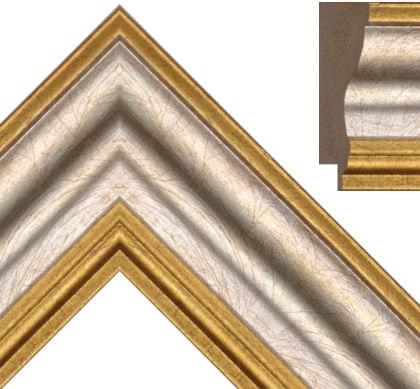 100mm Crackled antique gold with central silver band ( c )
