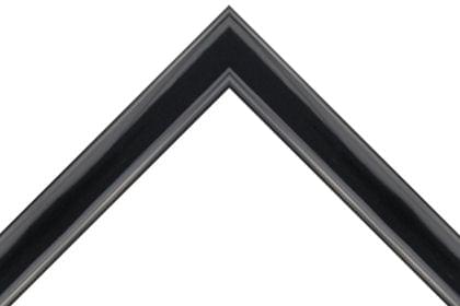 40mm Rounded high gloss solid black ( c )