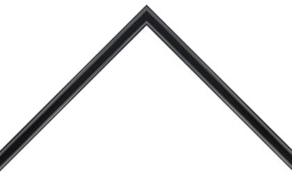 13mm Rounded high gloss solid black