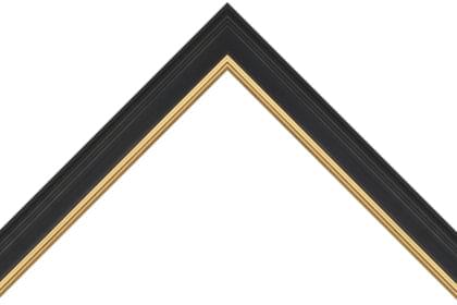 30mm Reverse high back smooth black with split gold line