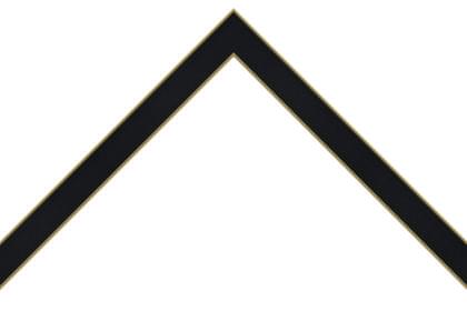 20mm Smooth Italian black with bright gold edge details