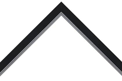 25mm Smooth black with sloped silver hessian detail