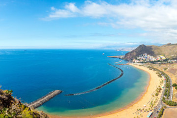 Panoramic of sunny beach