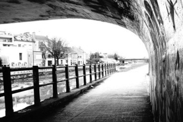 Underneath a bridge