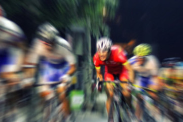 Cyclists racing