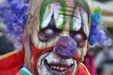 Scary painted clown