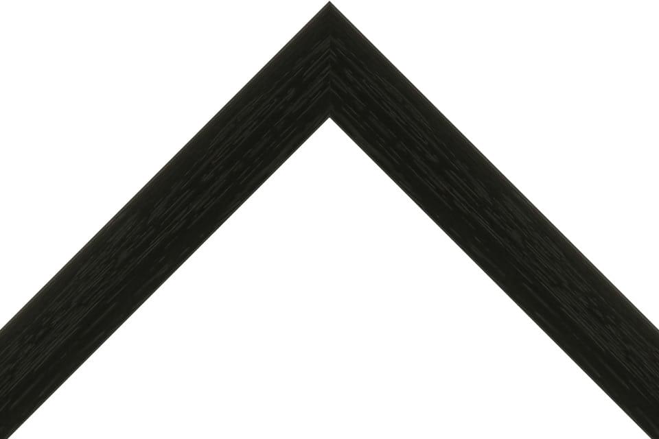 black picture frame with a painted grain