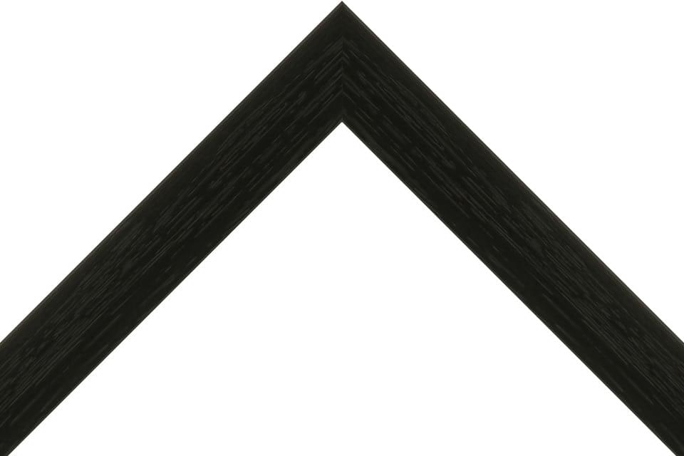 black picture frame with a painted grain