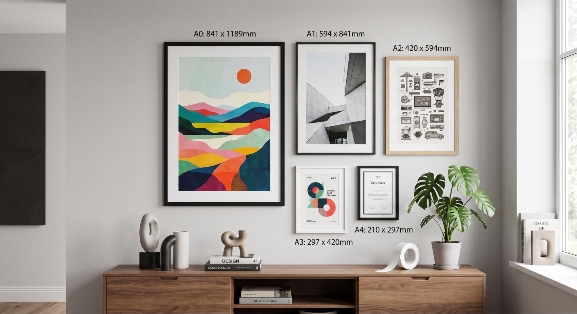 UK Standard Poster Frame Sizes Explained From A4 to A0