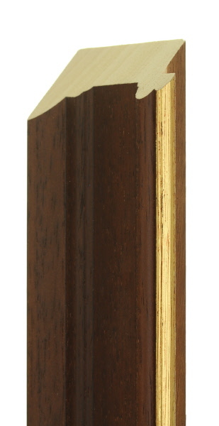 70mm painted grain mahogany gold line