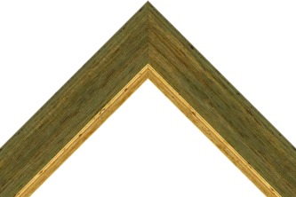 47mm Green mottled marble gold line