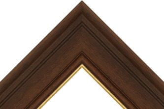 70mm painted grain mahogany gold line