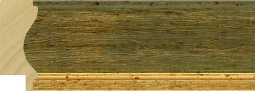 47mm Green mottled marble gold line