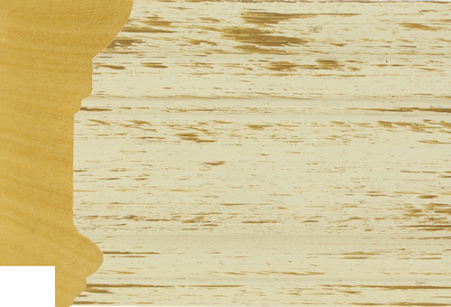 85mm Painted shabby chic white over tan