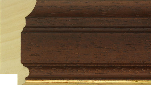 70mm painted grain mahogany gold line