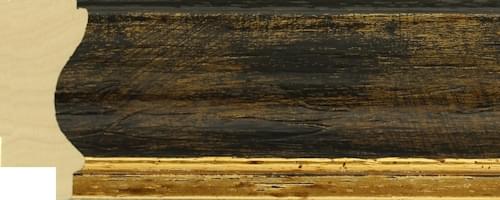 47mm Black and gold crackle gold line