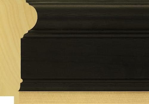 95mm Painted grain black - 15mm pale gold slip