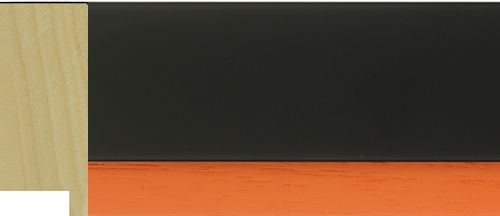 40mm flat smooth black - 14mm orange slip