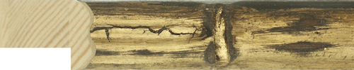 25mm Black back bamboo gold